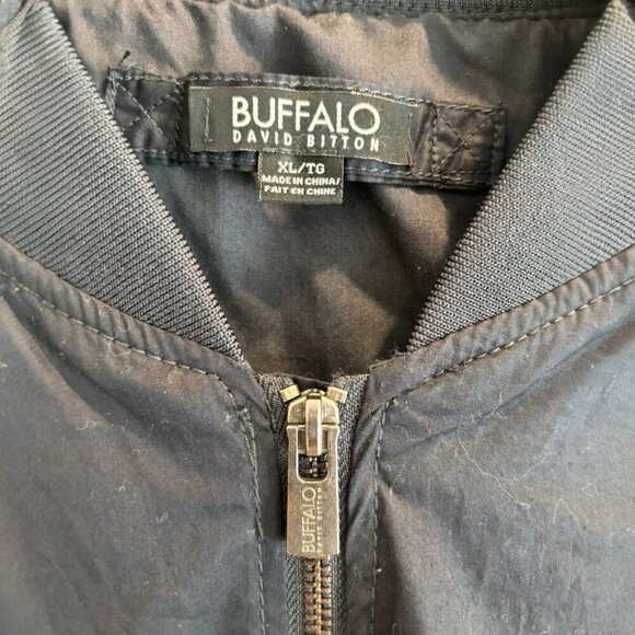 Buffalo David Bitton Men’s XL Bomber Jacket Black Cotton Lightweight Fall Layer - Picture 4 of 5